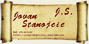 Jovan Stanojčić vizit kartica